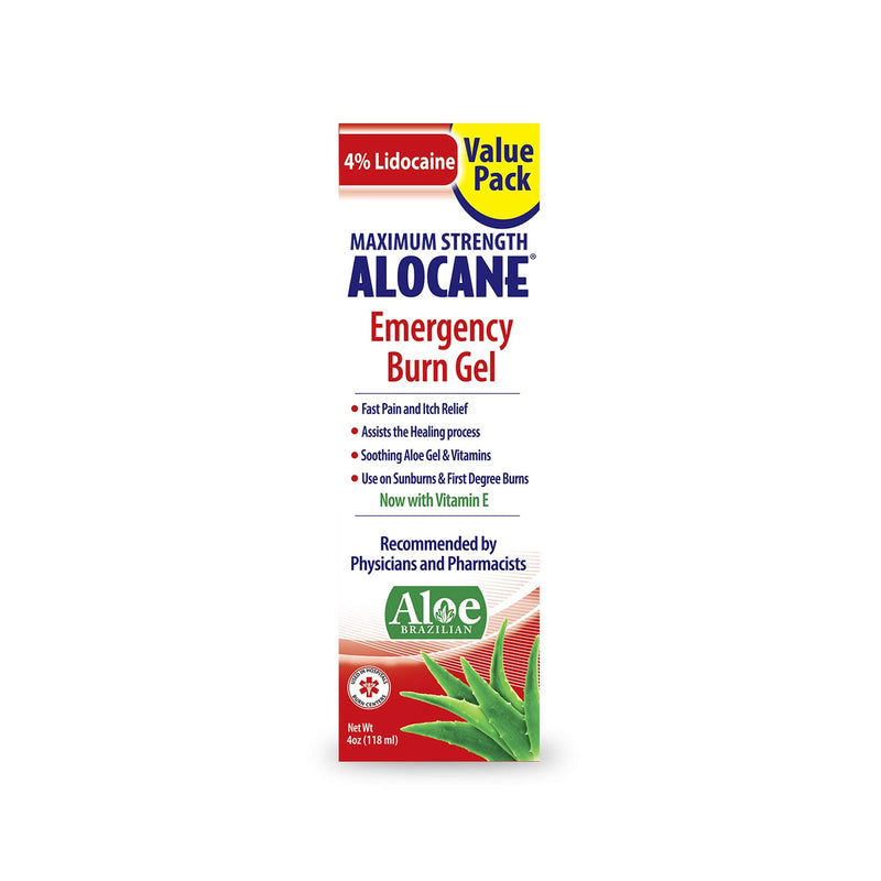 Alocane Emergency Burn Gel 4 Lidocaine Maximum Strength Fast Pain and Itch Relief for Minor Burns Sunburn Kitchen Radiation Chemical First Degree Burns First Aid Treatment Burn Care, 4 Fl Oz 4 Fl Oz (Pack of 1) - NewNest Australia