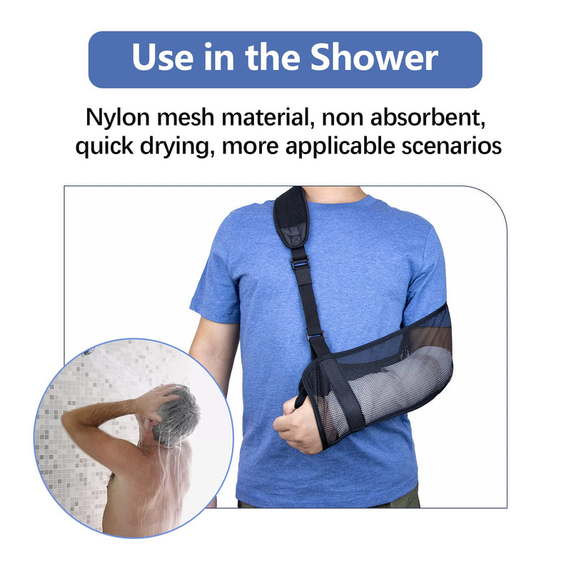 Mesh Arm Sling Lightweight Breathable Shoulder Immobiliser Support Adjustable Arm Sling Support Strap with Foam Neck Pad for Unisex Right Left for Wrist Hand Elbow Arm Injured - NewNest Australia
