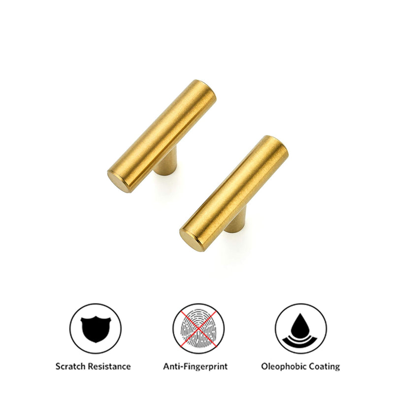 Ravinte 10 Pack 2 inch Cabinet Pulls Brushed Brass Stainless Steel Kitchen Cupboard Handles Cabinet Handles 2”Length - NewNest Australia