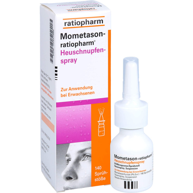 Mometason-ratiopharm® hay fever spray 50 micrograms/spray nasal spray, suspension: for the treatment of symptoms of seasonal allergic rhinitis, 140 puffs 18 g (pack of 1) - NewNest Australia