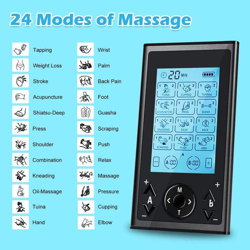 Easy@Home TENS Machine for Pain Relief - 24 Modes 4 Channels TENS Machine Portable Rechargeable for Arthritis, Back, Labour, Period, Sciatica, Knee, Nerve, Endometriosis, Muscle & Joint Pain Relief - NewNest Australia