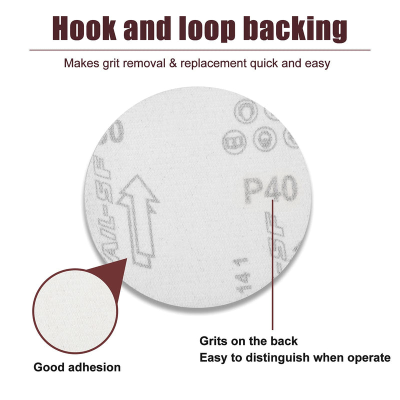 SPEEDWOX 50pcs Sanding Discs 4 Inches Sandpaper 40 Grit Hook and Loop Sanding Discs for Drill Grinder Rotary Tools No Hole - NewNest Australia