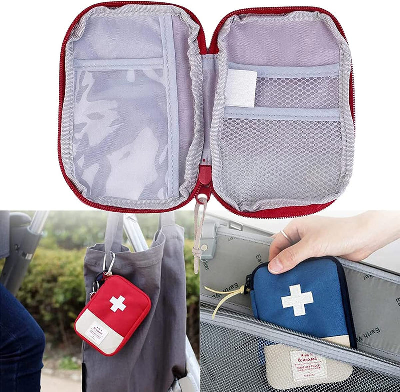 Kanyka Pack Of 2 Small Mini First Aid Bag Empty Travel Pharmacy Waterproof Children'S Emergency Box Pharmacy Bag Emergency Bag For The Office, Travel, Camping, Red - NewNest Australia