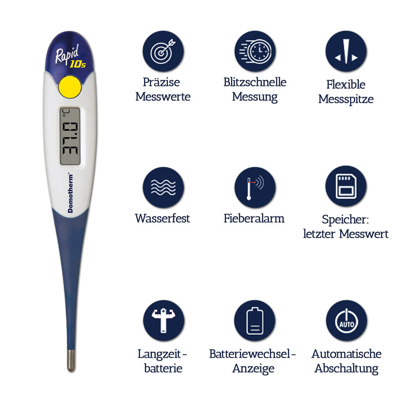 Domotherm Rapid 10s - clinical thermometer for measuring body temperature in just 10 seconds - NewNest Australia