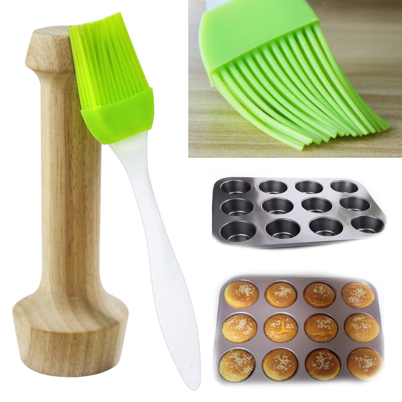 ANFU Tart Tamper Set, Wooden Molds Egg Tarts Tamper Pastry Tools for Mini Muffin Tins or Tart Pans, DIY Baking Shaping Kitchen Tool & Pastry Brush - NewNest Australia