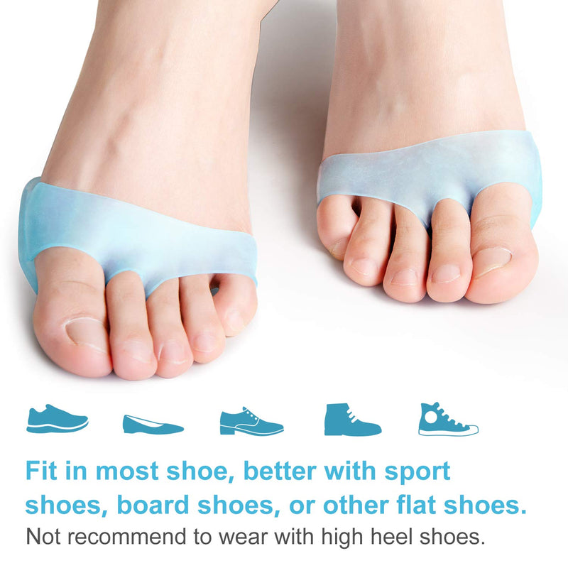 Bukihome Silicone Foot Pads, 8 Pieces Gel Forefoot Pads for Women and Men, Foot Pads, Bunion Metatarsal, Morton Neuroma Insoles for - Callus, Metatarsal Pain (Blue) Blue - NewNest Australia