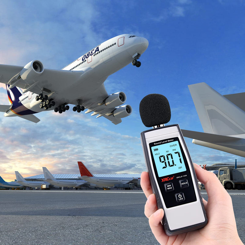 Decibel Meter Sound Level Reader 30-130dB(A), Hand-held Sound Noise Meter, Digital Noise Meter Decibel Monitoring Tester Calibrated Audio Noise Volume Measuring Tool Type A - NewNest Australia