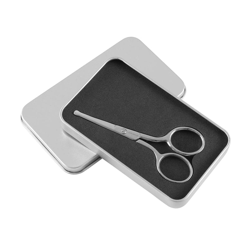 JARVISTAR Nose Hair Scissors Ear Hair Scissors Beard Scissors with Stainless Steel Straight Rounded Tip, Premium Manicure Stainless Steel Rounded Facial Scissors for Men, Nail Scissors, 93 mm Silver & Straight - NewNest Australia