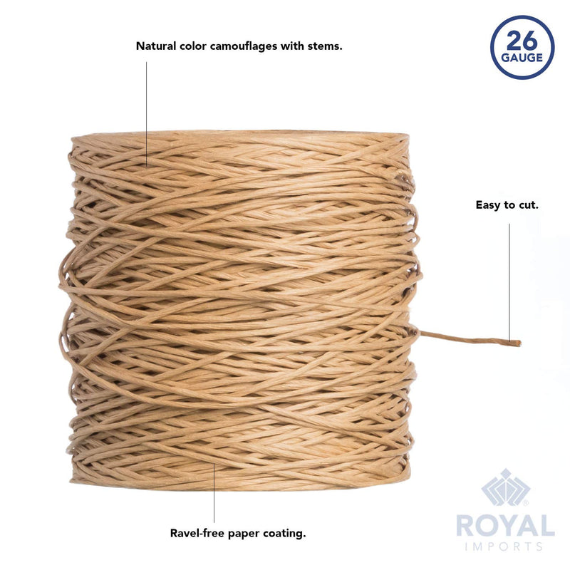 Royal Imports Bind Wire Twine, Paper Wire for Bouquets, Garland Vine, Wreath Making, Jewelry Beading Supplies, Floral Wrapping, Twist Tie String, Art Craft Projects - 26 Gauge (673 Ft) - Brown - NewNest Australia