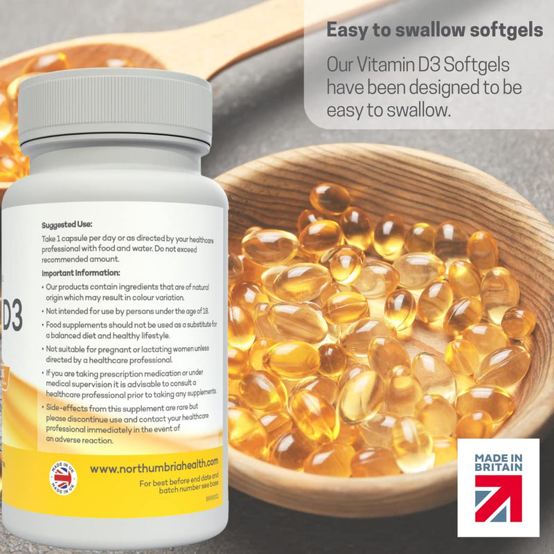 Vitamin D 4000iu - 365 High Strength Easy to Swallow Premium Softgels - 1 Year Supply (1 per Day) - Maximum Strength Vitamin D3 Cholecalciferol Supplement - Manufactured in The UK - NewNest Australia