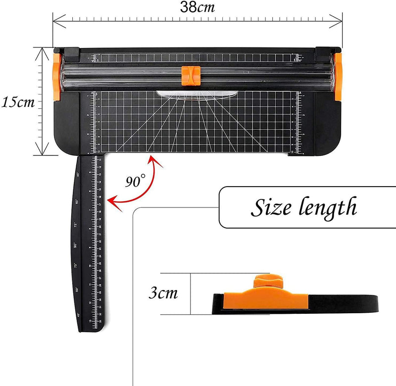 A4 Paper Cutter 12 Inch Titanium Paper Trimmer Scrapbooking Tool with Automatic Security Safeguard and Side Ruler for Craft Paper, Label, Photo and Cardstock - NewNest Australia