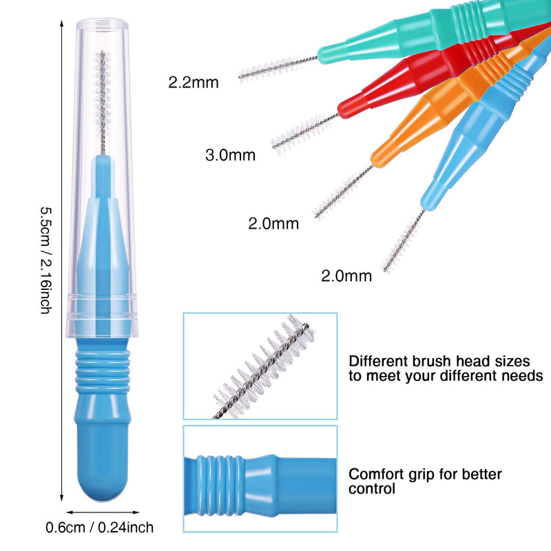 Interdental Brush Toothpick Dental Floss Head Dental Toothbrush Oral Dental Floss Toothpick Cleaner Teeth Cleaning Tool With Storage Box Red Blue Green Orange (80) - NewNest Australia