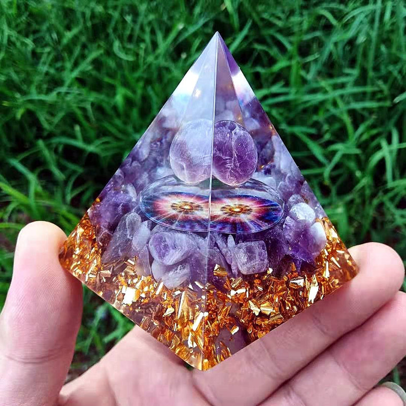 ycyingcheng Crystal Positive Energy Generator Orgonite Pyramid Protection Pyramid Energy Crysta Protection Crystal and Stone Pyramid Energy Generator for Home Decor Indoor S - NewNest Australia