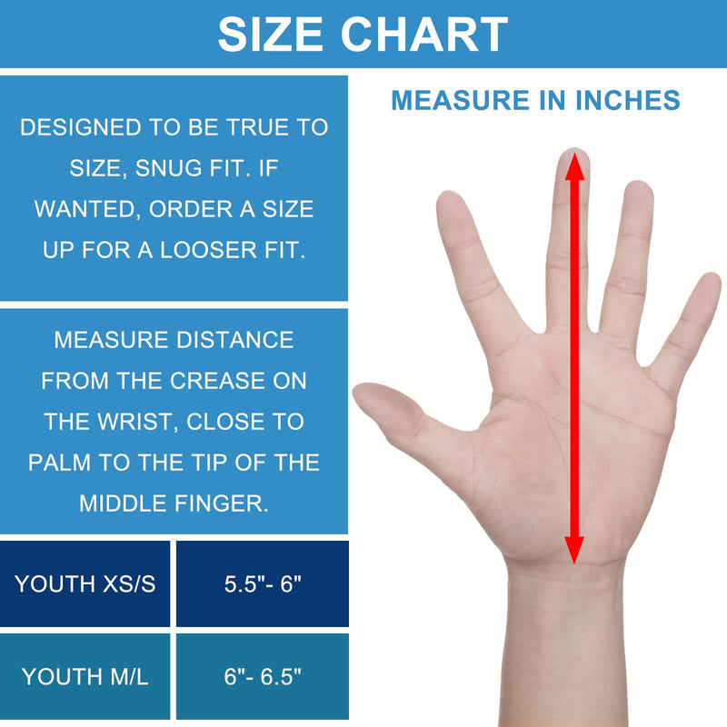 RSPGO Kids Football Gloves Youth Enhanced Grip Silicone Wide Receiver Gloves Friesian Cattle Youth XS/S(5.5in-6in) - NewNest Australia