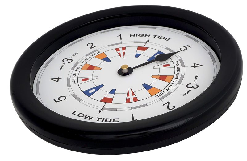 NewNest Australia - JUSTIME 8.5 Inch Tide Clock Colorful Digital Graphics Designed, Quality Plastic Water Resistant Case, Home Wall Décor (TT020-Flag Black) Tt020-flag Black 