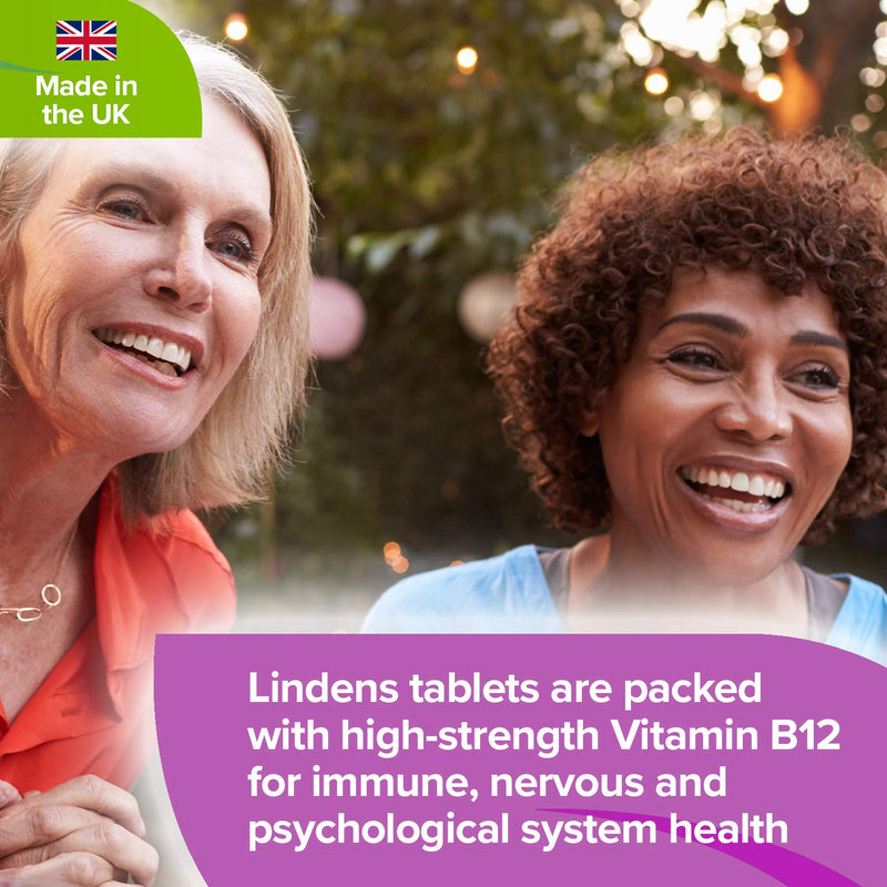 Lindens Vitamin B12 1000mcg Cherry Flavour Sublingual Tablets - 100 Pack - for Red Blood Cell Formation and Fatigue Reduction - Fast Absorption - UK Manufacturer, Letterbox Friendly 100 Count (Pack of 1) - NewNest Australia