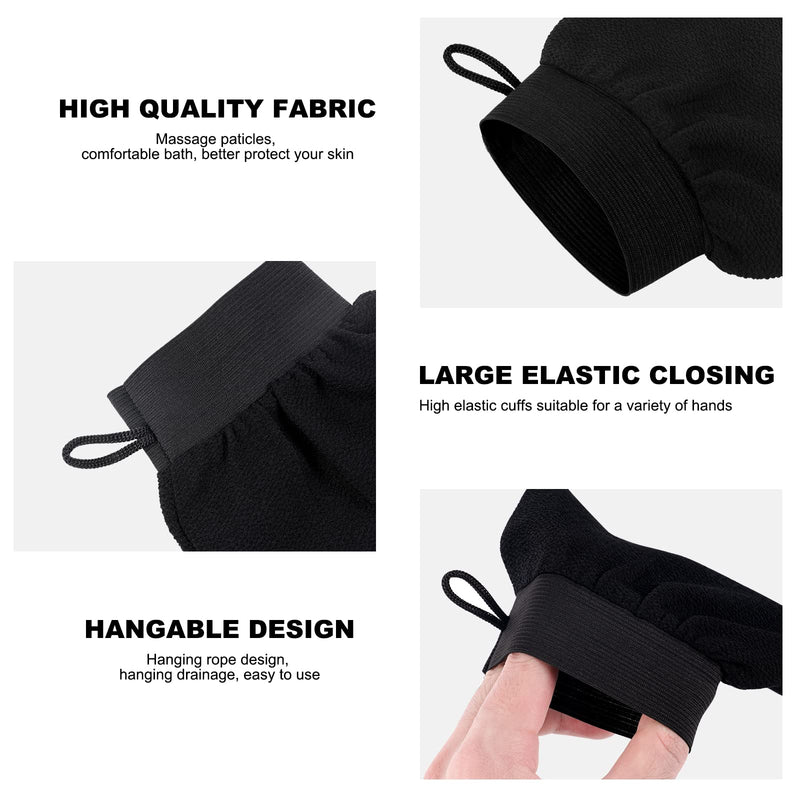 URAQT Exfoliating Gloves, 3 Pack Body Scrub Glove Bath SPA Exfoliating Mitts, Dual-Sided Deep Clean Exfoliation Scrubbing Mitt, Dead Skin Remover Glove Deep Body Scrubber for Women and Men - NewNest Australia