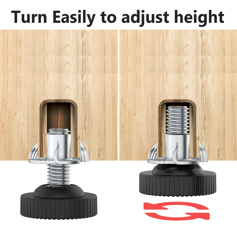 Adjustable Furniture Table Legs Leveling Feet 20 Set - ANhovno Furniture Levelers Screw Set with 3/8" Nut 1/4" Screw - Chair Leg Floor Protectors Rubber Furniture Pads for Hardwood Floor - NewNest Australia