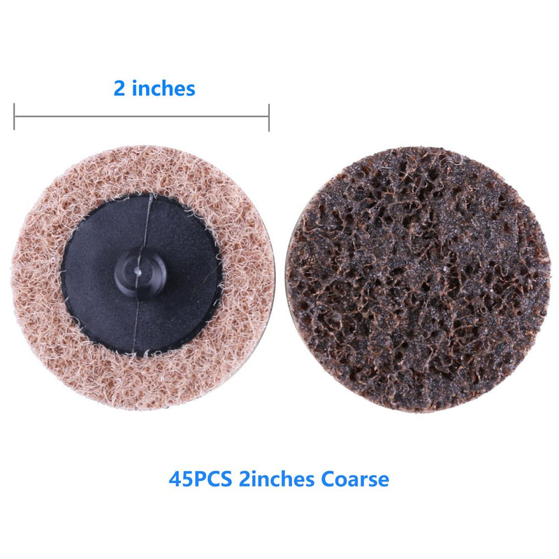 2 Inch Sanding Discs by LotFancy - 45PCS Coarse Roll Lock Surface Conditioning Discs, R-Type Quick Change Disc with Disc Pad Holder 2inch, Coarse - NewNest Australia