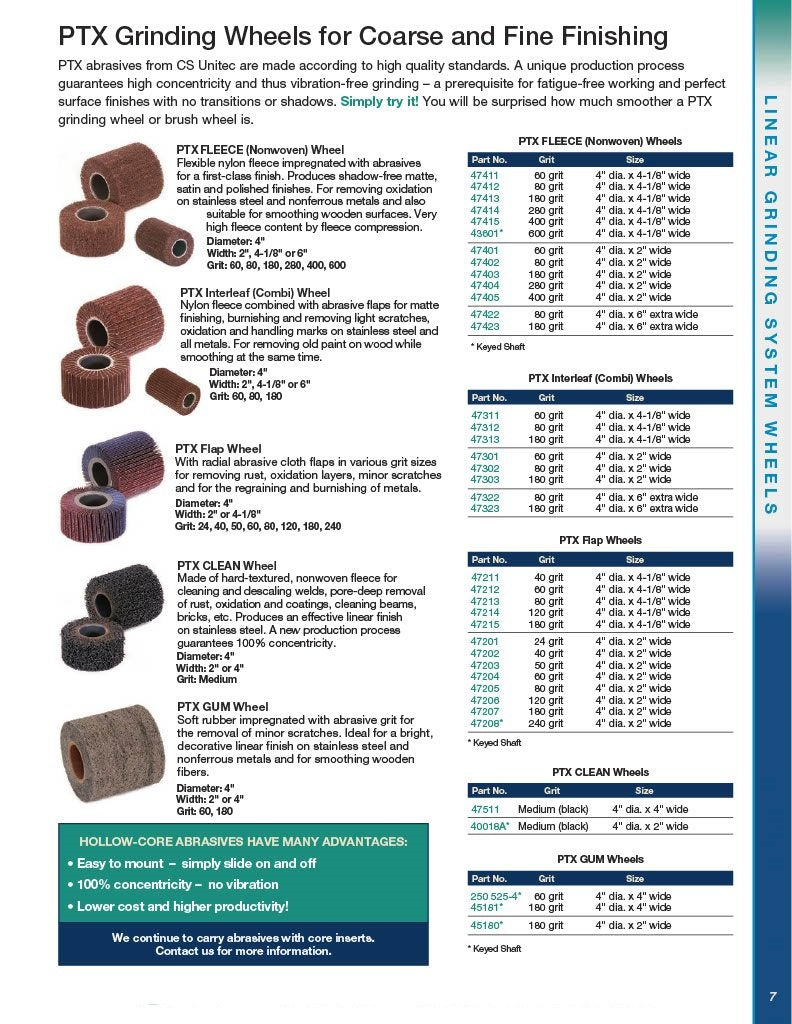 C.S. Unitec | PTX Flap Disc Wheel | 60 Grit Metal Grinder Tool Attachment | 4" Diameter x 2" Wide (47204) 4" x 2" - NewNest Australia
