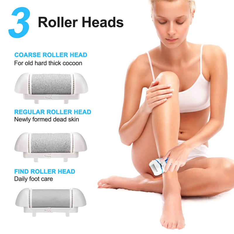 Hard Skin Remover Foot File Electric, Ratukall Rechargeable Dry Skin Remover for Feet, Professional Pedicure Tools Foot Scrubber Care Kit with Storage Bag for Dead Skin Cracked Corn Heels Calluses Blue - NewNest Australia