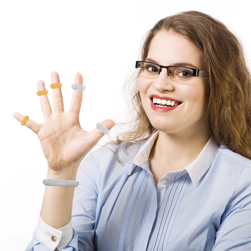 Pack Of 25 Massage Rings For Fingers Wrist Massage Ring Set Spiky Sensory Finger Massage Ring For Children Adults Office Workers To Reduce Stress Anxiety (Gold Silver) - NewNest Australia