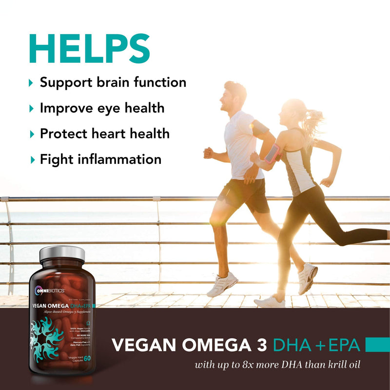 Vegan Omega DHA+EPA | MD-Certified Prenatal DHA with EPA | 8X More DHA Than Krill Oil! Fish-Free Omega Essential Fatty Acids - Algal Omega-3, Omega-6, DHA, EPA - NewNest Australia