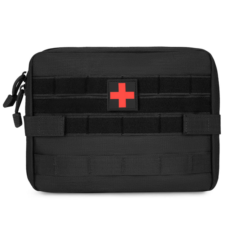 Huntvp Tactical First Aid Kit 1000D Molle Pouch Emergency Survival Gear Bag Backpack Attachment Medical Pocket Tool for Military Camping Outdoor Travel Hiking Camping (Black-L) Black-l - NewNest Australia
