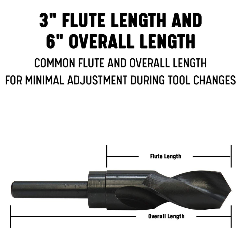 Drill America - DWDRSD1 1" Reduced Shank High Speed Steel Drill Bit with 1/2" Shank, DWDRSD Series 1 in - NewNest Australia