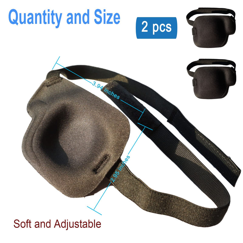 RIKEYO 2Pcs 3D Eye Patches for Adults, Adjustable Medical Eyepatch for Lazy Eye,Large Black(Right Eye) - NewNest Australia