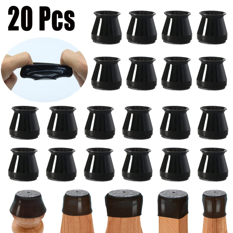 20 Pack Small Chair Leg Floor Protectors Silicone Covers to Protect Floors Felt Bottom Furniture Leg Non Slip Protector Pads Caps to Scratches and Reduce Noise Covers(Small-Black) S (Fit 0.8"-1.5") Black-20 Pcs - NewNest Australia