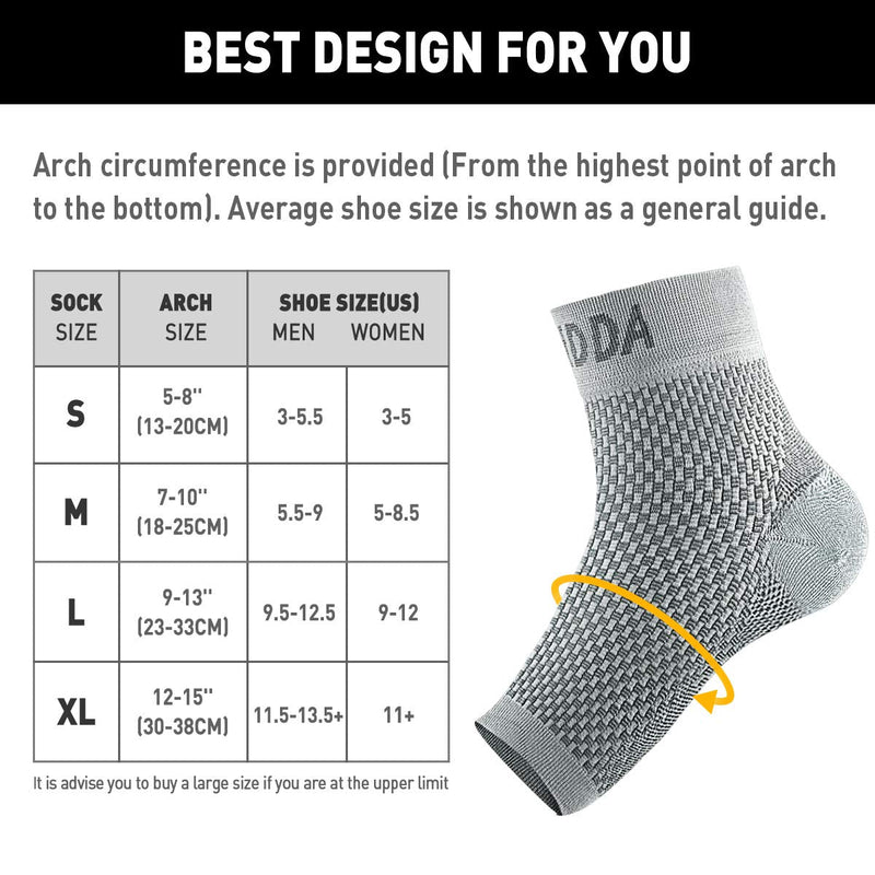 AVIDDA Plantar Fasciitis Socks with Heels Arch Supports, Compression Sleeves Ideal for Arthritis Pain Relief and Suitable for Sports, Ankle Supports for Men and Women Grey-1-M M Grey Pair - NewNest Australia