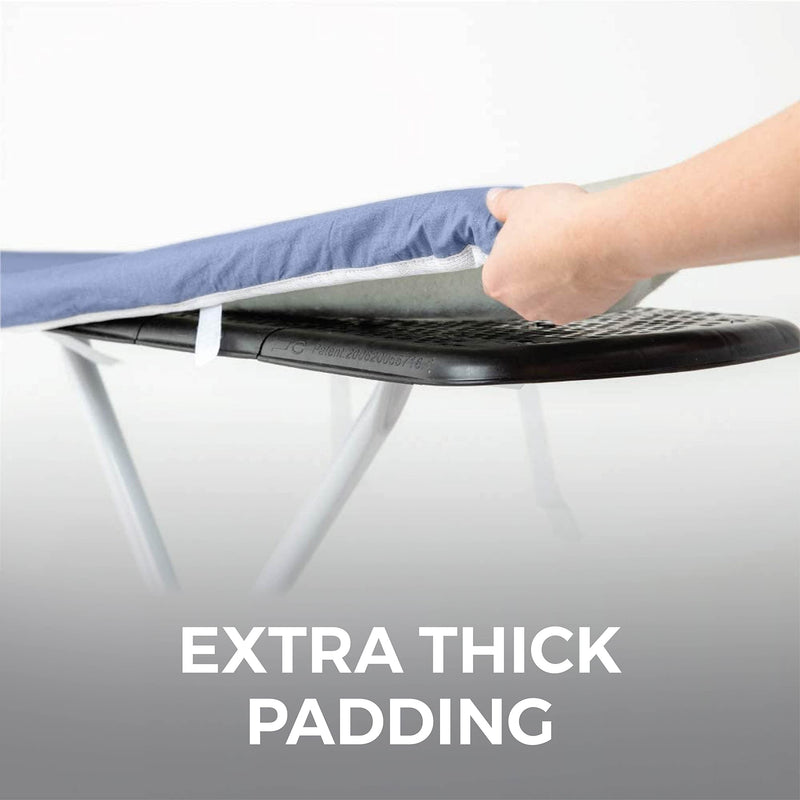 HOME GENIE Reflective Silicone Ironing Board Cover, Iron Faster, Heavy Duty Scorch and Stain Resistant Pad Covers Fit Standard Boards, Thick Padding, Hook and Loop Fastener, Elastic Edge, 15x54, Blue 1 - NewNest Australia