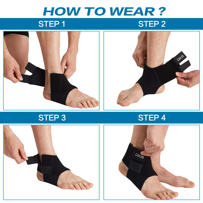 Cotill Ankle Support Brace - Adjustable Ankle Compression Wrap Strap for Ligament Damage & Sprained Ankle, Plantar Fasciitis, Achilles tendonitis, Three Sizes for Men Women (S) S (Pack of 1) - NewNest Australia