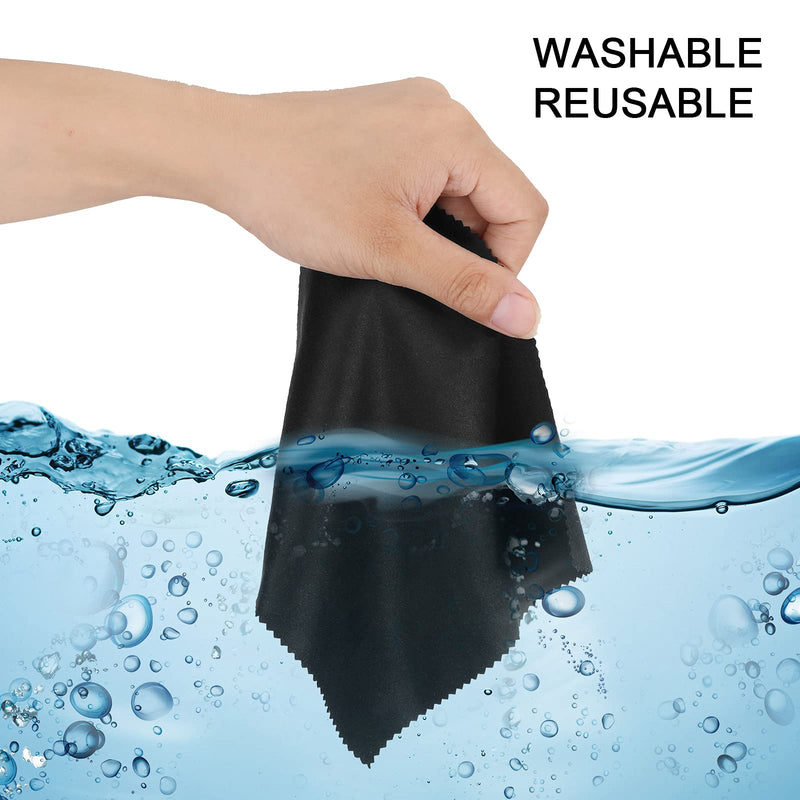 Hifot Microfiber Cleaning Cloth 12 Pack, Glasses Cleaning Cloth for Eyeglasses, Spectacles, Sunglasses, Camera Lenses, iPad, Tablets, Phones, LCD Screens and Other Delicate Surfaces Grey&black - NewNest Australia