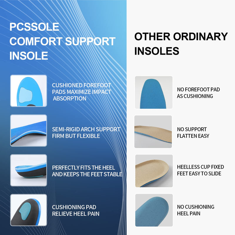 PCSsole Heavy Duty Arch Support Insoles, 210+lbs Plantar Fasciitis Orthotic Insoles, Relieve Flat Feet, Forefoot Pain, Heel Pain and Pronation for Men/Women Work Shoe Insole. S:Women(6-7.5)26cm - NewNest Australia