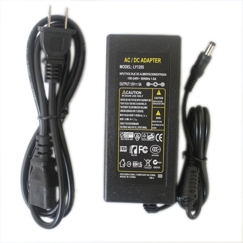 JOYLIT AC 100-240V to DC 12V 5A Switching Power Supply Adapter DC 2.1mm X 5.5mm Plug 12V 5A Power Supply for LED Strip Flexible Lights - NewNest Australia