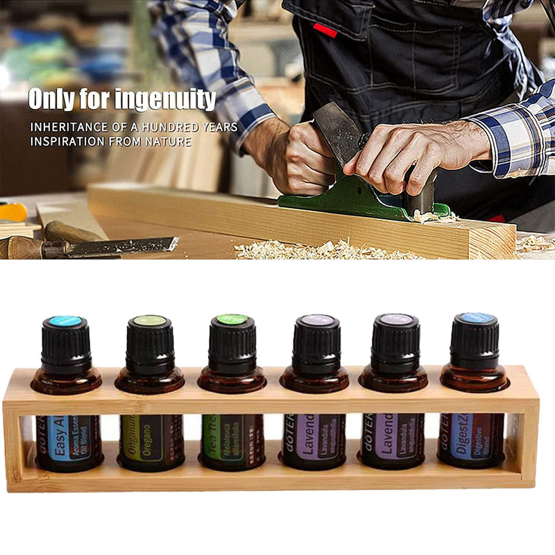 Wishesmar 6 Slots Bamboo Essential Oil Holder Shelf - Holds 15Ml 20Ml 30Ml Essential Oil Bottles - Storage Stand Rack Organizer For Essential Oils And Fragrance Oils #D - NewNest Australia