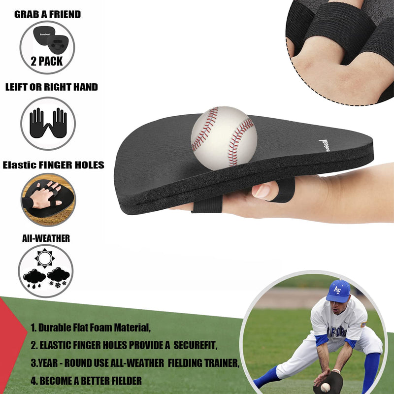 BaseGoal Softhands Foam Fielding Trainer Quik Hands Batting Baseball Infield Practice Two-Hands,2 Packs - NewNest Australia