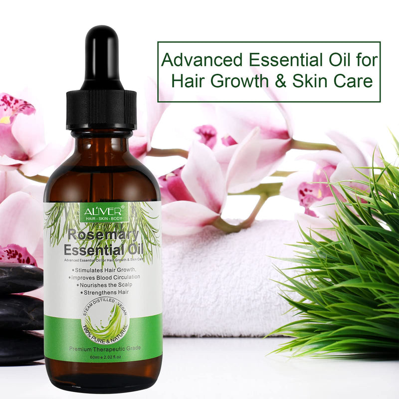 Rosemary Oil Hair Growth, Rosemary Oil Essential Oil For Growth Of Eyebrows And Eyelashes, Stimulates Hair Growth, Strengthens Hair, Nourishes The Scalp, For Women And Men, 60 Ml - NewNest Australia