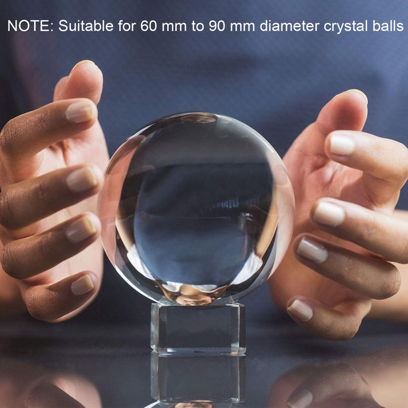 NewNest Australia - SATINIOR 2 Pack Square Crystal Ball Stand, 35 mm Clear Crystal Ball Base for Display 60 mm to 90 mm Crystal Balls, Marbles 