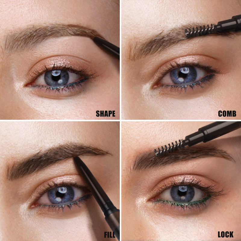 PHOERA Eyebrow Pencil with Brush, Anglicolor Ultra-Slim Eyebrow Pencil with Brow Brush, Precise, Natural-Looking Brows, Long Lasting Drawing Eye Brow (101#Taupe) 101#Taupe - NewNest Australia
