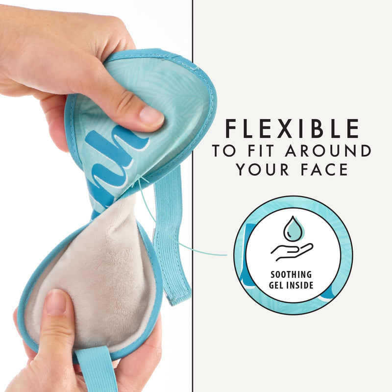 Cool Cooler Adjustable Gel Eye Mask, 9 x 3.25”, Reusable Cold Compress for Puffy Eyes, Headache Relief, Dark Circles, 2 pack, Shh Shhh Set - NewNest Australia