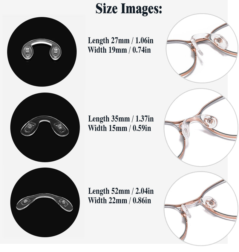Silicone Nose Pads, Pack Of 3 Glasses Nose Pads U-Shape Glasses Repair Set With Small Screws Nuts, Silicone Nose Pads, Micro Screwdriver, 3 Different Sizes, For Glasses And Sunglasses - NewNest Australia