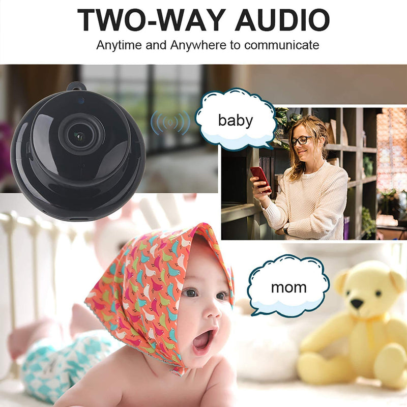 2.4Ghz Wifi Mini Security Camera Supports Two-Way Audio, Night Vision,1080P Resolution, Pet Baby Monitor, Home Security Camera Motion Detection Indoor Camera With Micro SD Card Slot - NewNest Australia