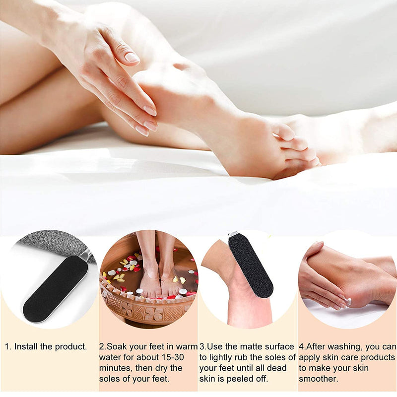 Kalolary 50 PCS Foot Files Reusable Stainless Steel Foot File Callus Remover Professional Abrasive Feet Rasp Foot Refill Pads Pedicure Sandpapers Replacement - NewNest Australia