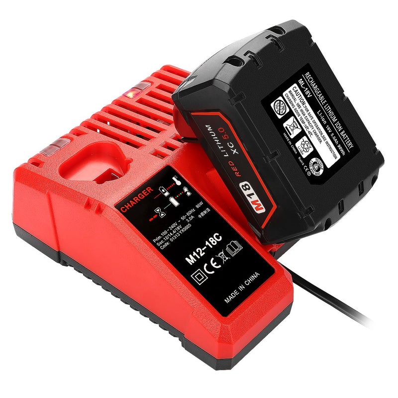 Powilling M12 & M18 Rapid Replacement Charger Milwaukee 12V&18V XC Lithium Ion Charger for Milwaukee XC Battery - NewNest Australia