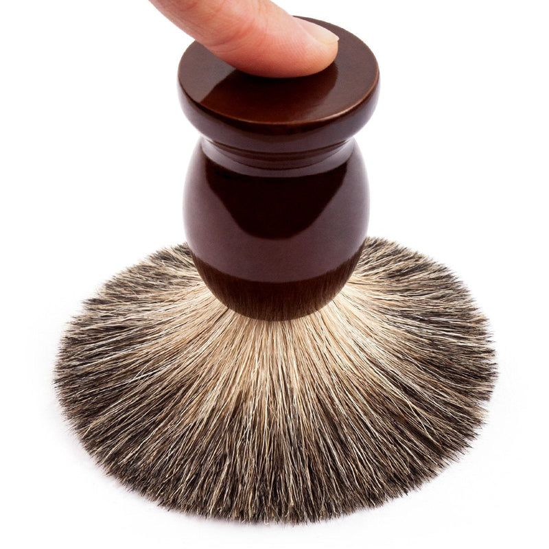 Qshave shaving brush, handmade from 100% real badger hair, with wooden handle, for wet shaving with safety razor - NewNest Australia