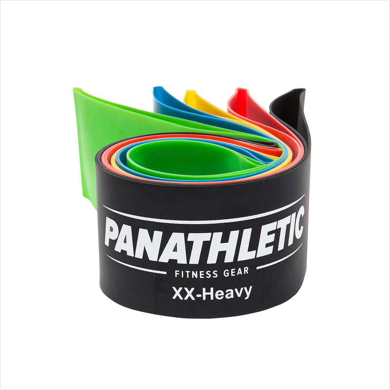 Panathletic Fitness Bands, Set Of 5 - 5 Different Strengths, Exercise Instructions, Ebook In German, Carrying Bag - 5X Fitness Bands, Exercise Bands, Resistance Bands Black, Red, Yellow, Blue, Green - NewNest Australia