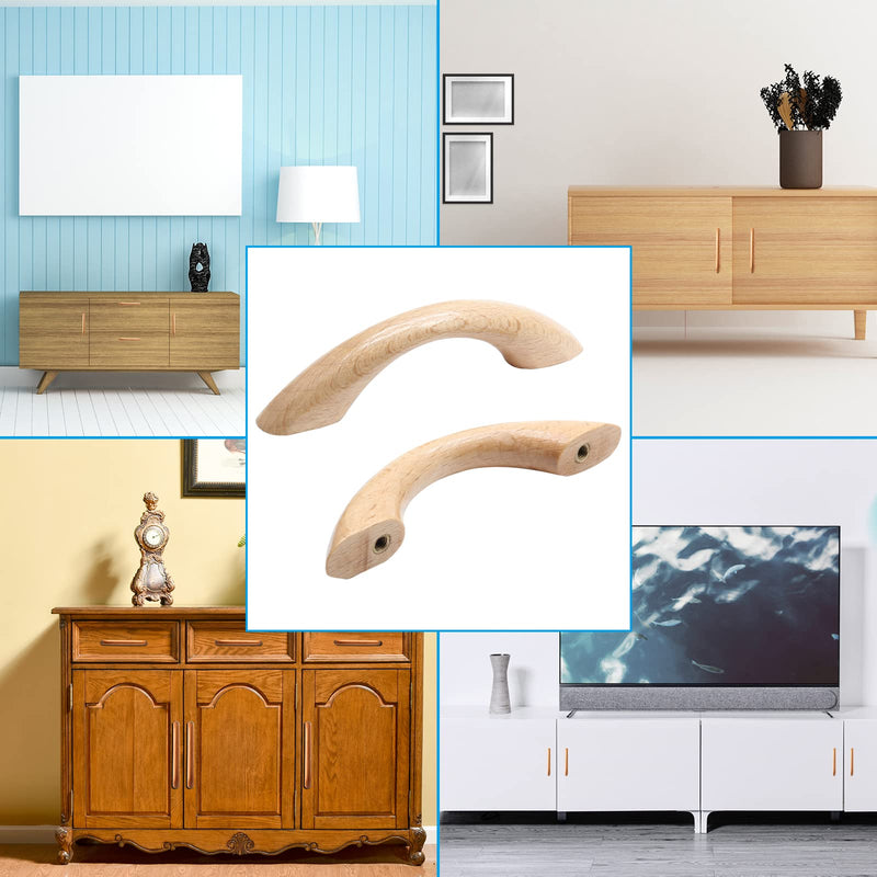 Uenhoy 10 Pcs Wooden Drawer Pulls Handles Solid Wood Handles for Kitchen Cabinets and Drawers - 3-3/4" Length, 2-1/2” Hole Spacing 2 1/2" Hole Center - NewNest Australia